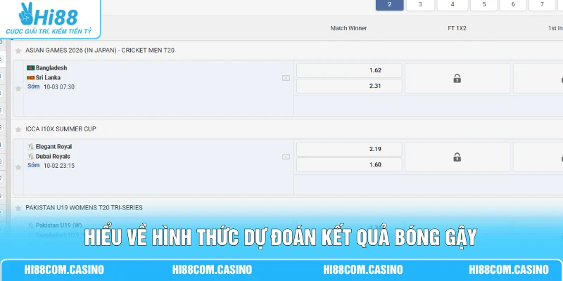 Cá Cược Cricket - Top Bí Quyết Trúng Lớn Khi Soi Kèo 1 Hiểu về hình thức dự đoán kết quả bóng gậy