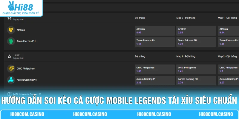 Hướng Dẫn Soi Kèo Cá Cược Mobile Legends Tỷ Lệ 1 Ăn 99 Hot 2 Hướng dẫn soi kèo cá cược Mobile Legends Tài Xỉu siêu chuẩn